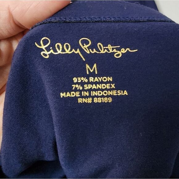 Lilly Pulitzer Sophie Dress Navy Blue Medium Perfect Summer Classic - Picture 4 of 6